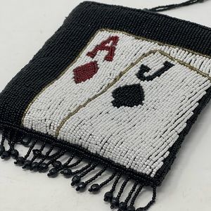 Beautiful Beaded crossbody cards gambling themed vacation Vegas